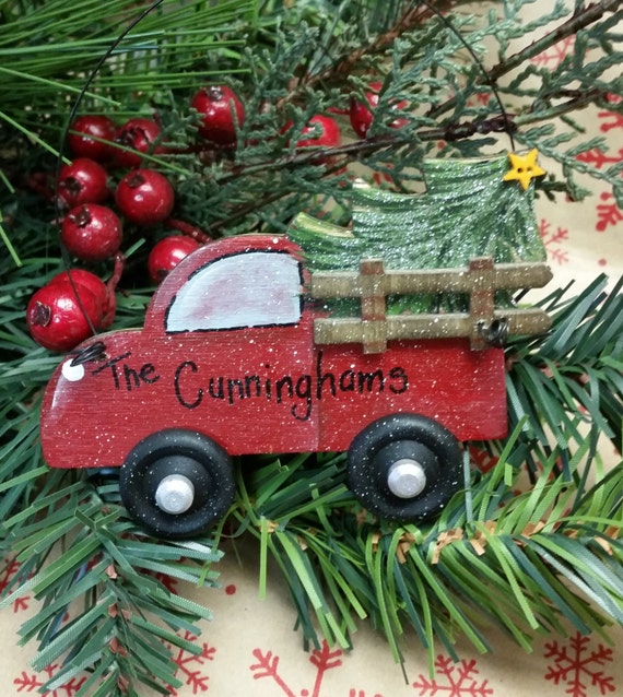Personalized Christmas ornament Red Truck