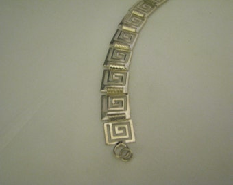 Unique Sterling Silver Bracelet with Linked Squares