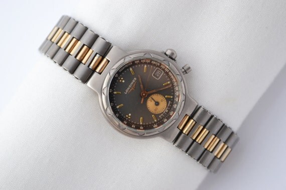 Vintage Longines Conquest Chronograph Titanium Ladies Quartz Watch 711 -  Make me an offer!