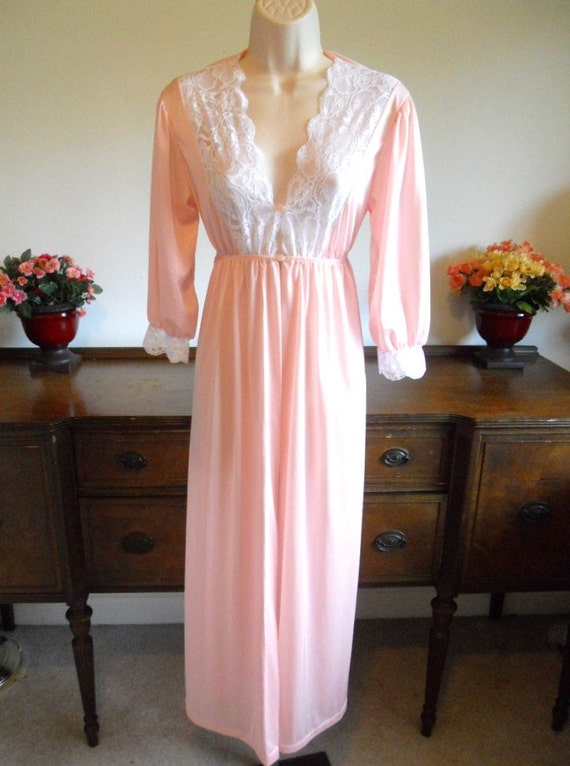 Vintage Long Peignoir Negligee Feminine by oohlalingerie on Etsy