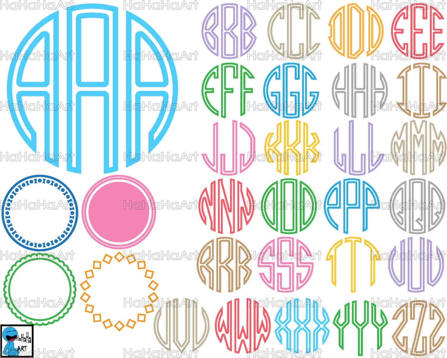 Download Circle Monogram Alphabet Outline Cutting Files Svg Png Jpg