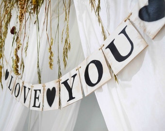 Wooden wedding banner, Rustic wedding sign, Love you wedding decor, wedding sign, wooden custom banner, wedding garland