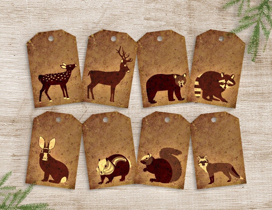 Printable Animal Gift Tags | woodland animal favor tags printable forest animal birthday Printable Animal Gift Tags | woodland animal favor tags printable forest animal birthday