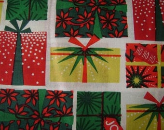 Traditional Christmas Presents Cotton Fabric by the yard