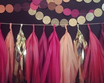 Tassel Banner Garland • 9" Tassels • Choose your Colors