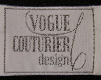 VOGUE Couturier Design Sew-In Label For Designer Sewing Patterns Fabric Labels Vintage Rare
