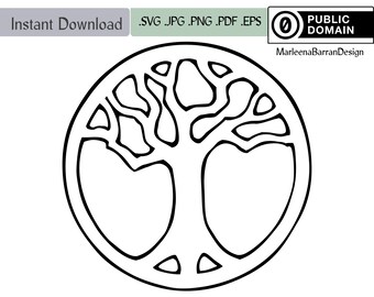 Tree of Life design, Yggdrasil, World tree. Simple tree pattern for use in jewellery casting and other crafts
