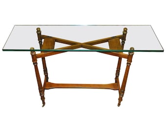 Henredon Glass Top Console Table