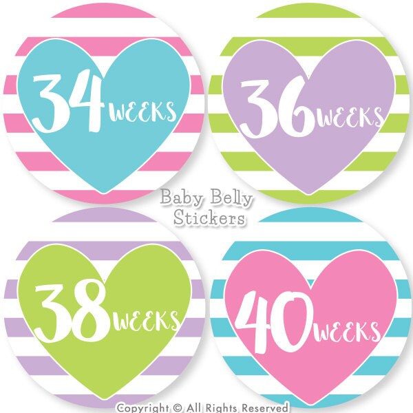 Pregnancy Stickers, Maternity Stickers, Weekly Pregnancy Stickers ...