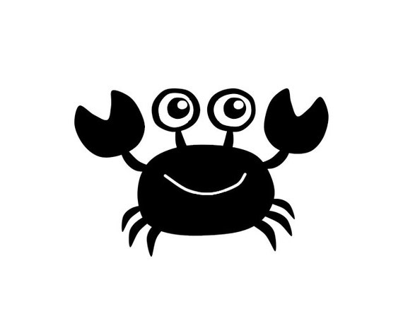 Cartoon Crab with Claws Raised