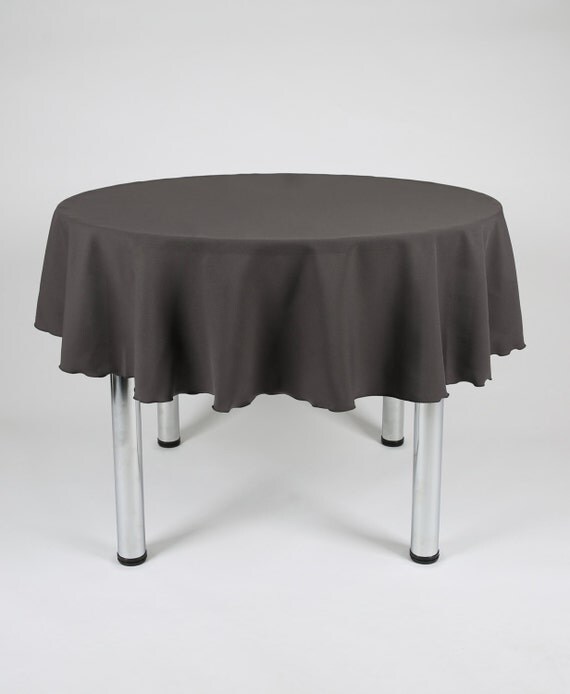 Dark Grey Round Tablecloth Made from polyester fabric not