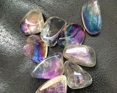 Set of Three Opal Aura Quartz Tumbled Stones- Tumbled Aura Quartz- Tumbled Stones- Aura Quartz
