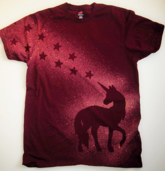 bleach on maroon shirt