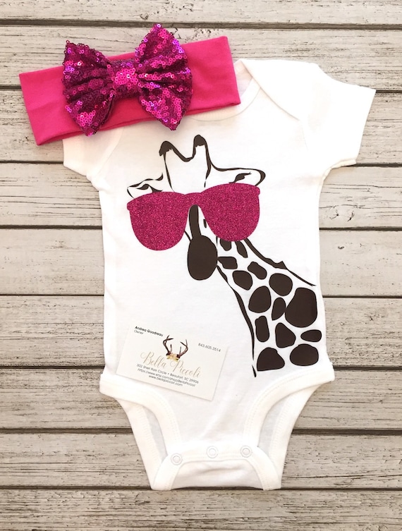 Baby Girl Clothes Giraffe Sparkle Girls Bodysuit Animals