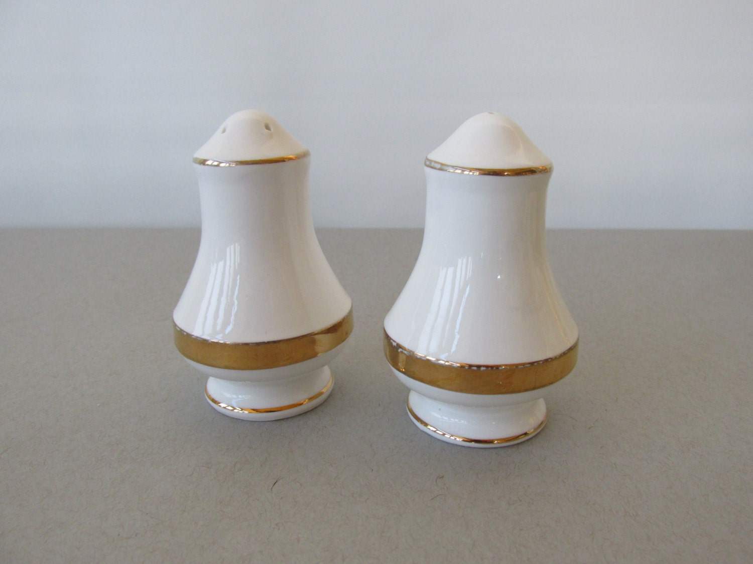 Vintage White Bone China Salt and Pepper Shakers white with