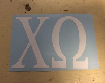 4" Tall Chi Omega Car Decal