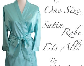 WEDDING SEASON SALE - Aqua Robe - Satin Robe Blue - Blue Robe - Robes for Bridesmaids - Bridesmaid Gifts - Personalized Gift - Set of 1,2,3