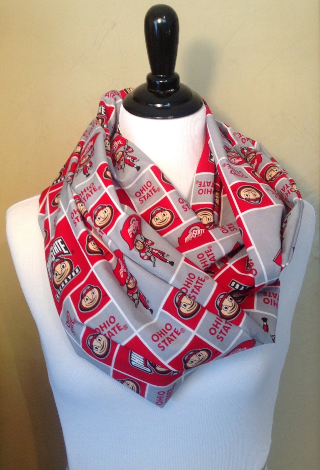 Plaid Ohio State Buckeyes Infinity Scarf by twelve21creations