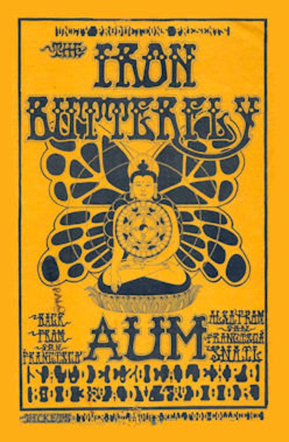 Iron Butterfly Concert Poster 1967 San Francisco by Sportsworld