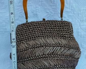 Vintage Morris Moskowitz, raffia,crochet straw