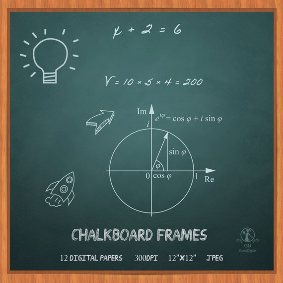 Chalkboard Digital Paper Pack Chalkboard Frames Chalkboard