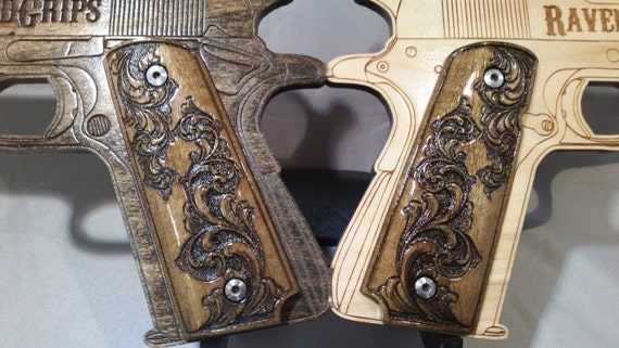 1911 Full Size Ultra Fancy Scrollwork Engraved Grips 7899