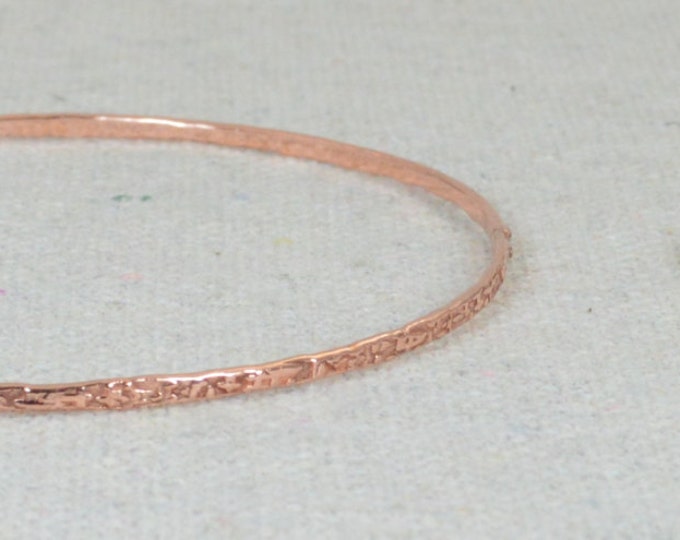 Thin Copper Bangle, Raw Silk Bangle, Thin Bangle, Stacking Bangles, Pure Copper Bangle, Copper bracelet, stacking bangle, Copper bangle
