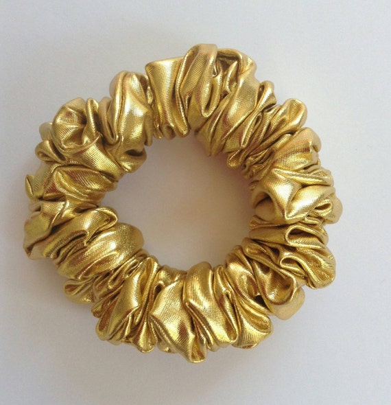 Gold Metallic Hair Scrunchie
