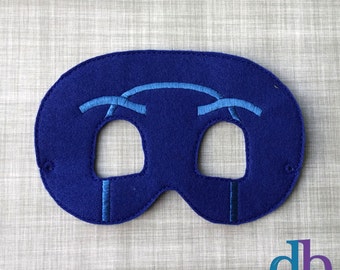 Felt Embroidered Mask - Night Ninja Mask - Kid & Adult - Pretend Play - Halloween Costume