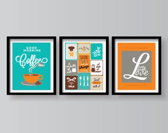 3 SETS ON SALE - Kitchen decor - Kitchen wall art - Kitchen prints - Kitchen art - Kitchen art set - Kitchen poster set - Kitchen set of 3
