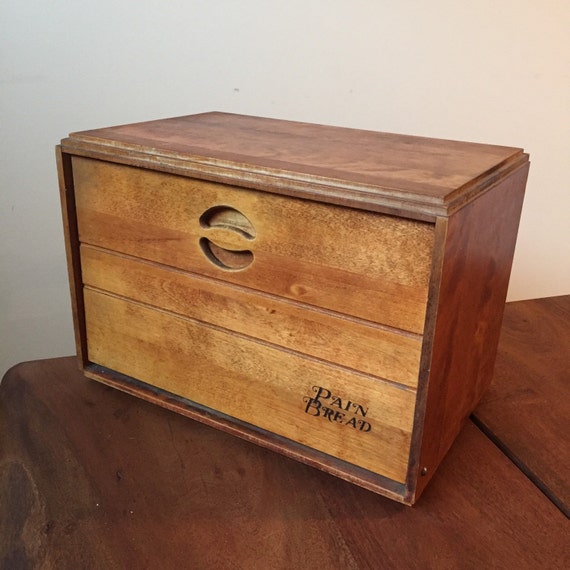 Baribocraft Maple Wooden Bread Box circa 1960s from Montreal