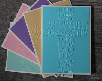 20 Embossed Cross Cards. Christian Easter Cards. Religious Greeting Cards. Baptism, Confirmation, Holy Communion, Christening Cards