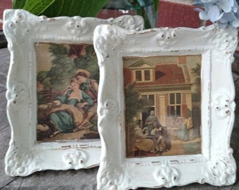 Germany Plaster of Paris frames with pictures. Old country feel. FREE SHIPPING!!