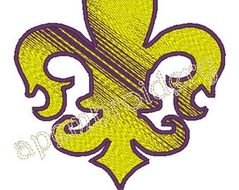 Fleur De Lis Embroidery Design with Louisiana