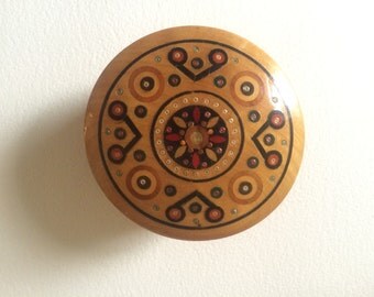 Round Ukranian Wooden Box
