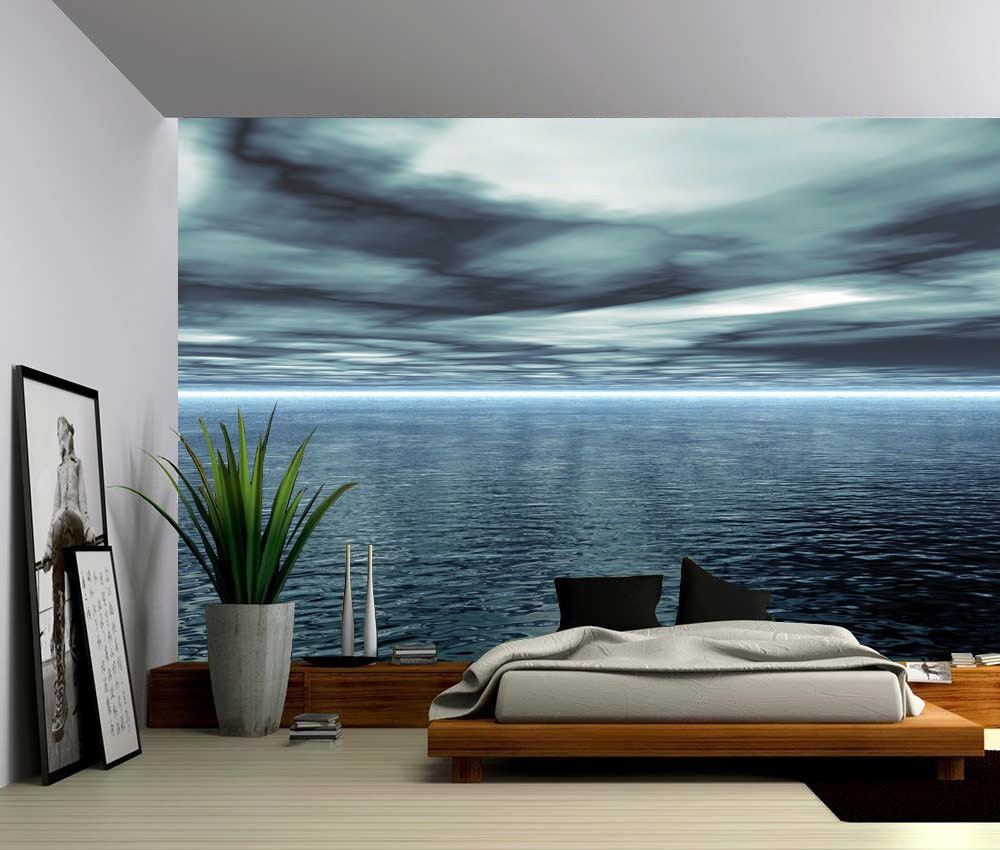 Blue Ocean Horizon Large Wall Mural Self-adhesive Vinyl