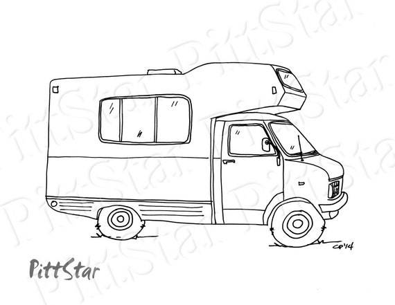 Download Instant Download Class C Motorhome Printable Coloring Page