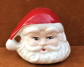 Vintage ceramic santa head bank
