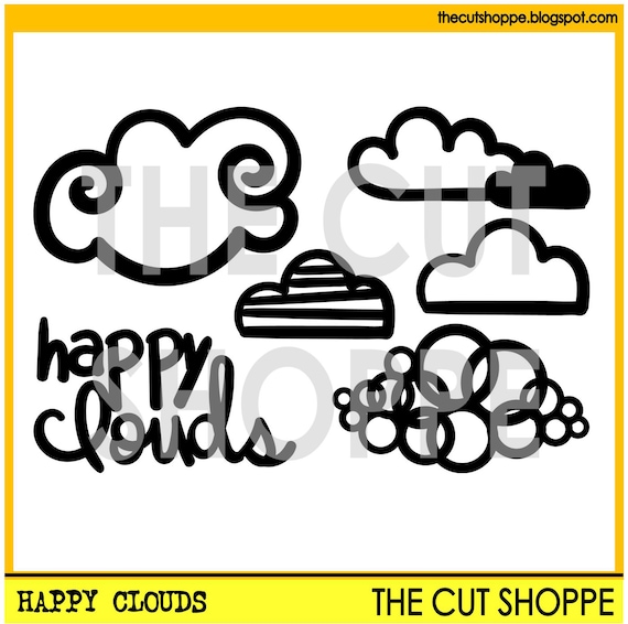 The Happy Clouds cut file set includes 5 cloud themed images, that can be used on your scrapbooking and papercrafting projects.