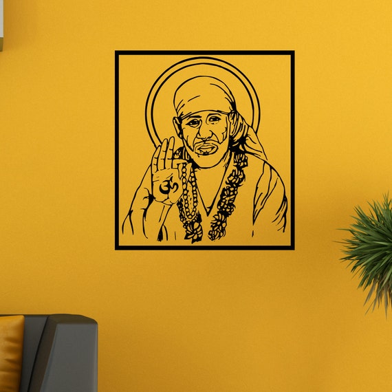 shirdi sai baba wall decal Indian God Religion Hinduism Hindu