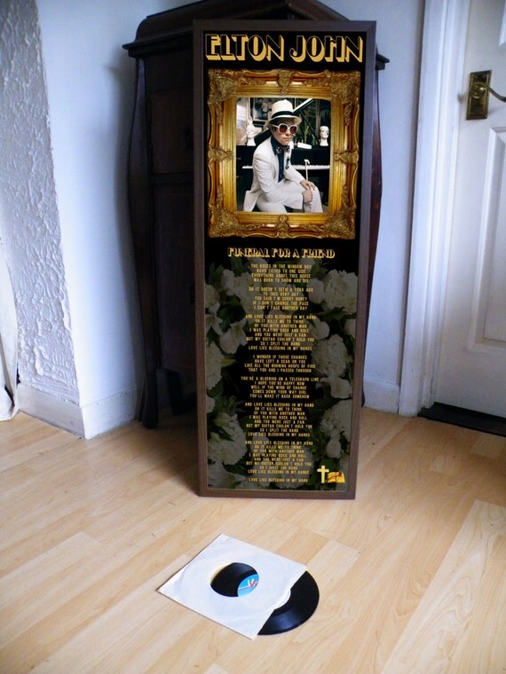 ELTON JOHN funeral for a friend promo poster lyric