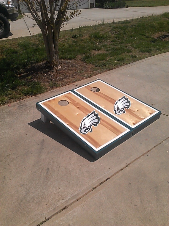 Philadelphia eagles custom cornhole set by Blacksheepcornholes