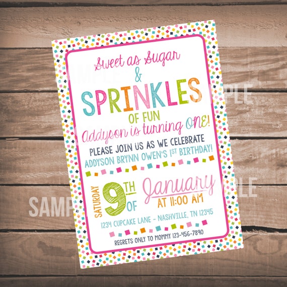 Sprinkle Birthday Invitations 3