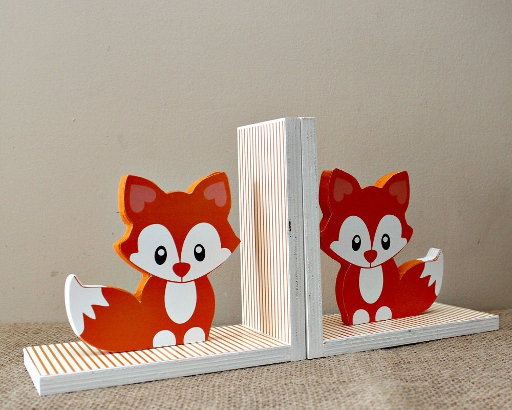 Baby Fox Bookends Baby Shower Gift Woodland Nursery Decor