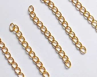 10 Extender Chains - Gold Tone - Necklace Extenders - Bracelet Extenders - DIY - Jewelry - #CE-0001