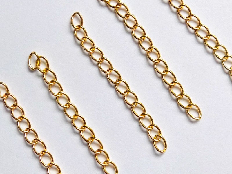 10 Extender Chains Gold Tone Necklace Extenders Bracelet 0805