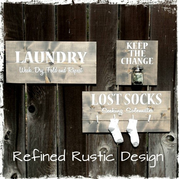 Laundry Room Decor Set of 3 Lost Socks Seeking Solemates