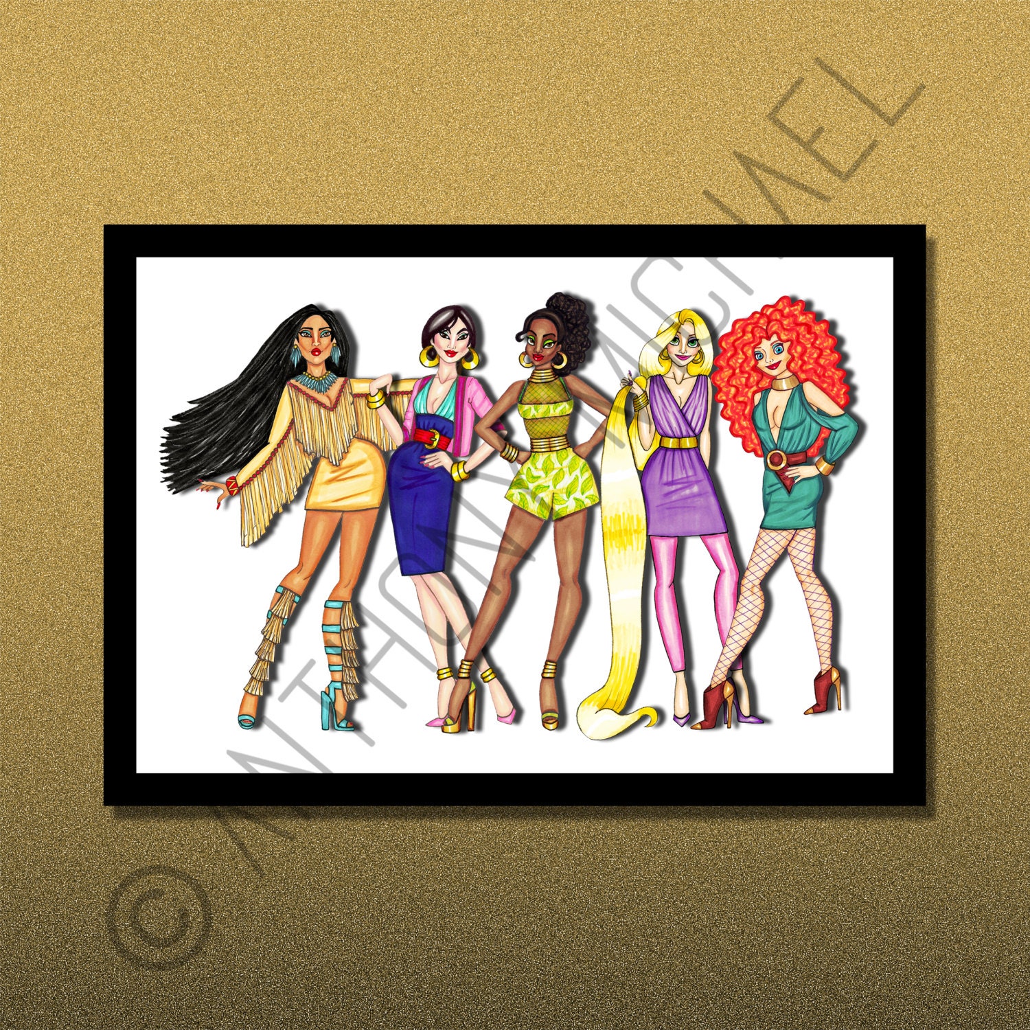Disney DIVA Princesses Collection 2 Print by AnthonyMillustration
