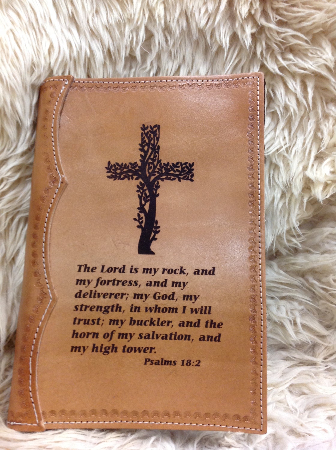 Handcrafted Full Leather Bible Cover Laser Engraved with