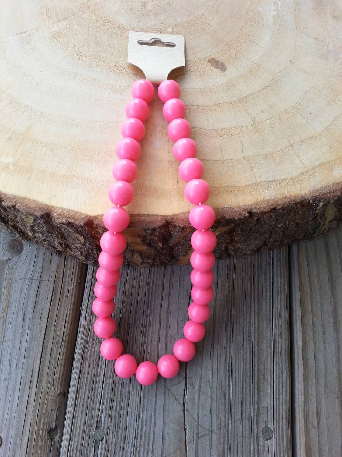 Dog pink beaded necklace